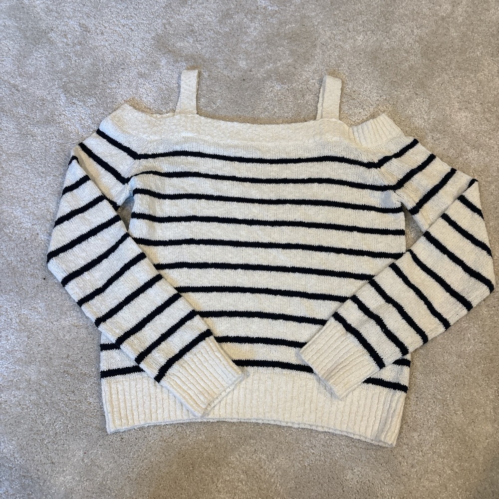 Striped Off-Shoulder Sweater